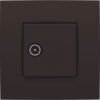 Niko Intense Dark Brown Coated afwerkingsset voor enkelvoudige coaxaansluiting voor tv