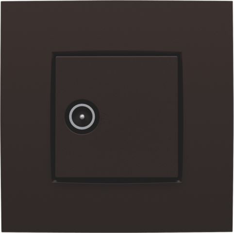 Niko Intense Dark Brown Coated afwerkingsset voor enkelvoudige coaxaansluiting voor tv