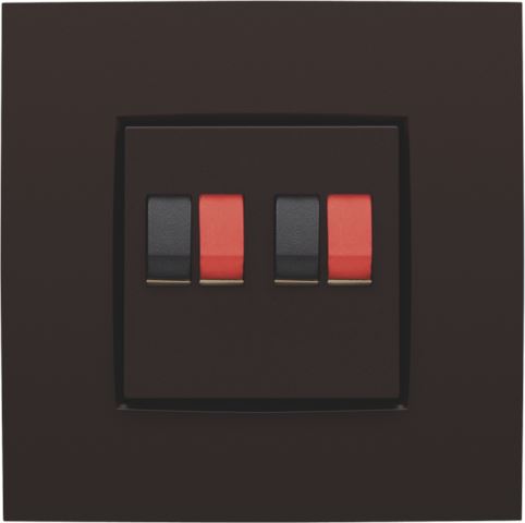 Niko Intense Dark Brown Coated afwerkingsset voor tweevoudige luidsprekeraansluiting