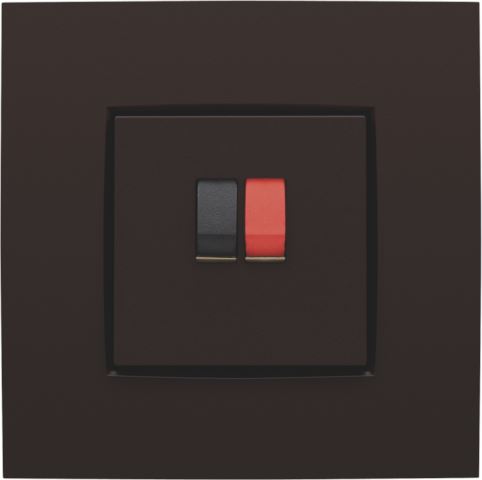 Niko Intense Dark Brown Coated afwerkingsset voor enkelvoudige luidsprekeraansluiting