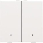 Niko Pure steel white Home Control 2voudige lichtbediening met led 154-52002 RAL 000 90 00