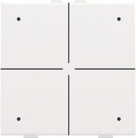 Niko Pure steel white Viervoudige drukknop met leds en comfortsensoren voor Niko Home Control