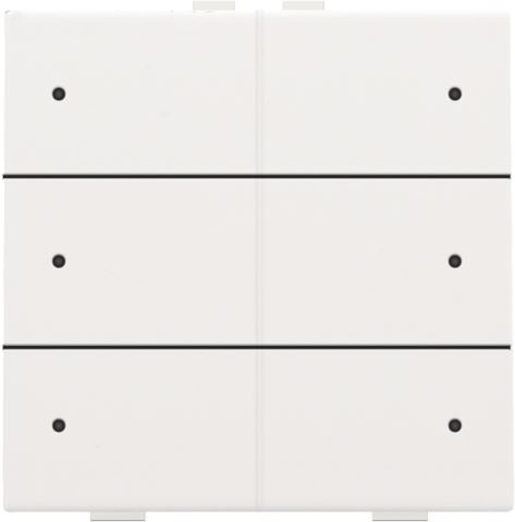 Niko Pure steel white Zesvoudige drukknop met leds en comfortsensoren voor Niko Home Control