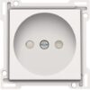 Niko Pure steel white White voor ZONDER AARDING stopcontact inbouwdiepte 21 mm
