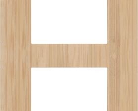 Niko Pure bamboo Tweevoudige afdekplaat met 60 mm verticale centerafstand