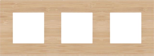 Niko Pure bamboo Drievoudige afdekplaat met 71 mm centerafstand