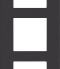 Niko Drievoudige afdekplaat, 60 mm centerafstand, verticaal, Niko Pure alu black brushed