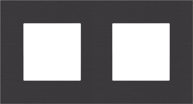 Niko Tweevoudige afdekplaat met 71 mm centerafstand Niko Pure alu black brushed