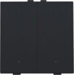 Niko Tweevoudige drukknop met leds en comfortsensoren voor Niko Home Control, black coated RAL 9004