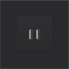 Niko Pure steel black Afwerkingsset voor dubbele USB-A-lader