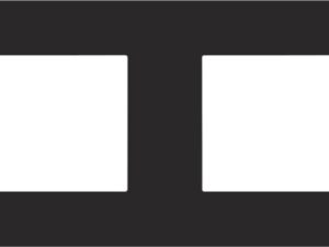 Niko Pure steel black Tweevoudige afdekplaat met 71 mm centerafstand