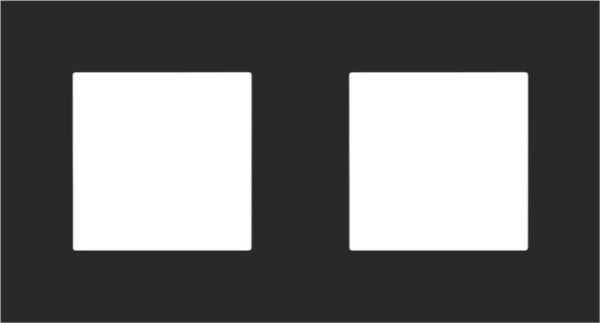 Niko Pure steel black Tweevoudige afdekplaat met 71 mm centerafstand