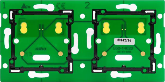 Niko Home Control Tweevoudige horizontale muurprint