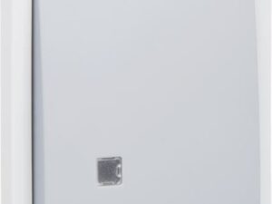 Niko Hydro grijs verlichtbare enkelvoudige drukknop 10 A/250 Vac met doorschijnend venster en een N.O.-of N.G.-contact