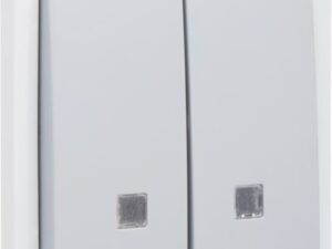 Niko Hydro grijs verlichtbare dubbele drukknop 10A 250V 2xNO met doorschijnend lens