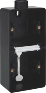 Niko Hydro Zwart doos dubbele verticale opbouwdoos met één M20-ingang voor twee functies 761-84201 RAL 9005