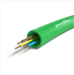 50 Meter groen 3G6mm² Preflex safe voorbedrade buis 25mm LS0H draad H07Z1-U Halogeenvrije flex 6mm²