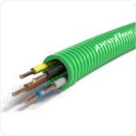 50 Meter groen 5G4mm² Preflex safe voorbedrade buis 25mm LS0H draad H07Z1-U Halogeenvrije flex 4mm²