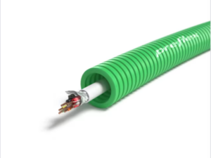 100 meter groen alarm 6X0,22mm² + 2X0,75mm² Preflex safe voorbedrade buis 16mm LS0H Halogeen Alarm
