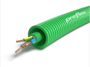 100 meter groen XGB 3G2,5mm² Preflex safe voorbedrade buis 20mm LS0H Halogeenvrije flex 2,5mm²