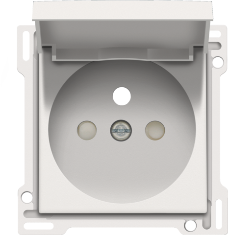 Niko original white Centraalplaat met klapdeksel voor wandcontactdoos 2P+A (pen)+veiligheid Niko Original White (Wit)