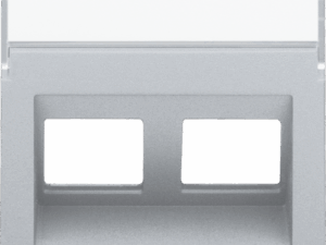 Niko intense sterling Centraalplaat 2x RJ45 STP cat.6 schuin met doorzichtig tekstveld Niko Intense sterling coated