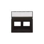 Niko Intense Dark Brown Coated Centraalplaat 2x RJ45 STP cat.6 schuin met doorzichtig tekstveld 124-65400 RAL 060 30 05 Niko Intense Dark Brown Coated RAL 060 30 05