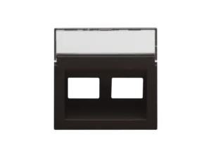 Niko Intense Dark Brown Coated Centraalplaat 2x RJ45 STP cat.6 schuin met doorzichtig tekstveld 124-65400 RAL 060 30 05 Niko Intense Dark Brown Coated RAL 060 30 05