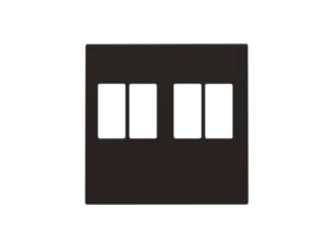 Niko Intense Dark Brown Coated afwerkingsset voor tweevoudige luidsprekeraansluiting 124-69701 RAL 060 30 05 Niko Intense Dark Brown Coated RAL 060 30 05