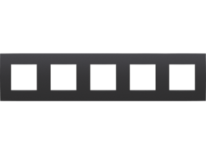 Niko Intense matt black 130-76005 Vijfvoudige afdekplaat met 71 mm Niko Intense matt black