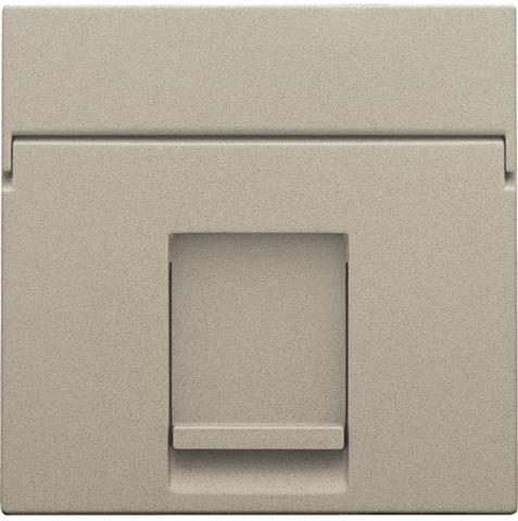 Niko Pure steel champagne Centraalplaat 1x RJ11 UTP vlak met tekstveld Niko Pure steel champagne coated