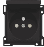 Niko Pure bakelite piano Centraalplaat + klapdeksel voor stopcontact 2P+A en veiligheid 28,5mm Niko Pure Bakelite® piano black