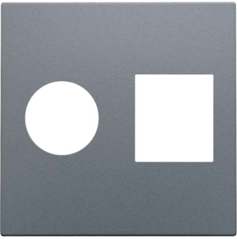 Niko Pure alu steel grey 220-65702 Afwerkingsset voor enkelvoudige coaxaansluiting en netwerkaansluiting TV + RJ45 Telenet Interkabel Niko Pure alu steel grey