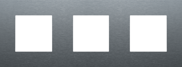 Niko Pure alu steel grey Horizontale Afdekplaat Drievoudige afdekplaat Niko Pure alu steel grey