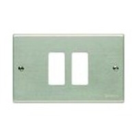 Bticino Afdekplaat Magic 2 modules voor modulehouder ref. 500S/23 Aluminium