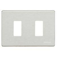 Bticino Afdekplaat Magic 2 modules voor modulehouder ref. 503R Aluminium