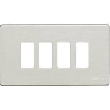 Bticino Afdekplaat Magic 4 modules voor modulehouder ref. 504S Aluminium