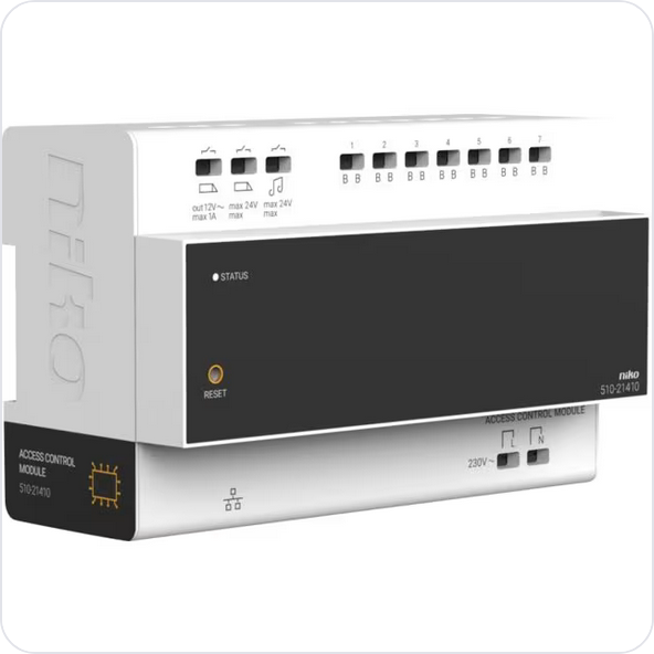 Niko DIN-rail controller voor videobuitenpost, 2-draads, met geïntegreerde voeding Niko Home Control kastmodules