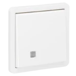 Niko Hydro Wit tweepolige controleschakelaar 10 AX/250 Vac met transparant venster en met schroefklemmen exclusief verlichtingselementen 701-37200 RAL 9010 Niko Hydro Wit schakelaars