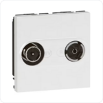 Legrand Mosaic contactdoos voor TV/FM voor kabelnetwerk 2 modules wit Mosaic Stopcontacten