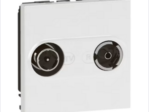 Legrand Mosaic contactdoos voor TV/FM voor kabelnetwerk 2 modules wit Mosaic Stopcontacten