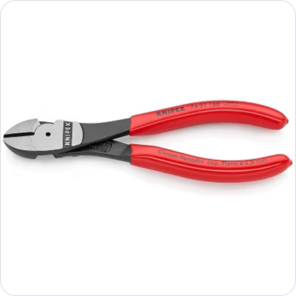 Knipex Tang Kracht-Zijsnijtang gepolijste kop kunststof handgreep L 160 mm Zijkniptang