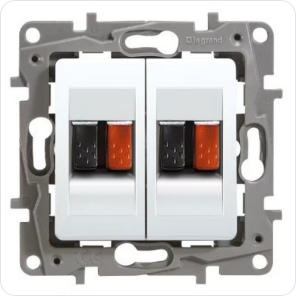 10 x Legrand Niloé dubbele luidsprekercontactdoos steekklem wit schroefbevestiging Legrand Niloé wit