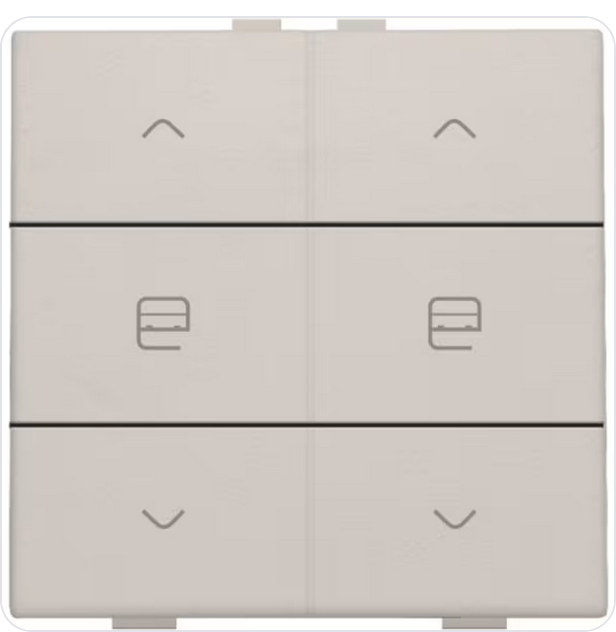 Niko Original light grey Home Control 2-voudige bediening motorsturing met 6-voudige toets Niko home control tweevoudige motorsturing