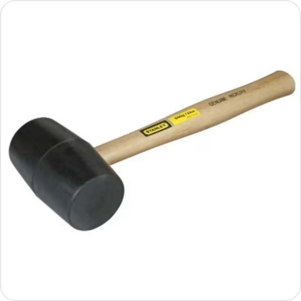 Stanley Rubberen hamer, houten steel, lengte 374mm, kop 450g Hamers