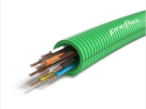 100 meter groen 9G1,5mm² Preflex safe voorbedrade buis 20mm LS0H draad H07Z1-U Halogeenvrije flex 1,5mm²