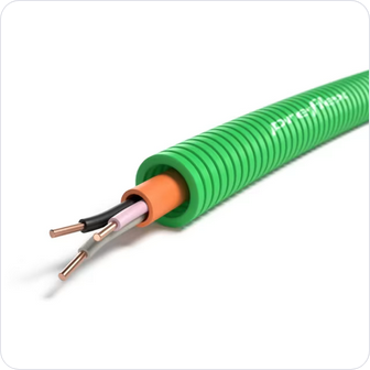 100 meter groen 3G1,5mm² Preflex safe voorbedrade buis 16mm LS0H installatie RF1H30 Halogeenvrije flex 1,5mm²
