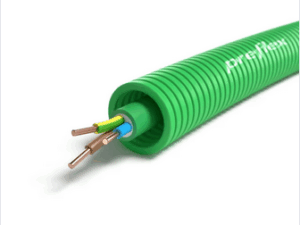 100 meter groen XGB 3G1,5mm² Preflex safe voorbedrade buis 20mm LS0H Halogeenvrije flex 1,5mm²