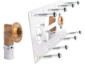 Systempex montage-eenheid aansluiting persen voor inbouw op holle wanden asafastand 150 mm 16 x 1/2"F Systempex Pers muurplaten