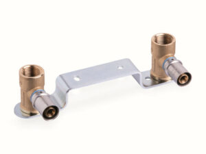 Systempex montage-eenheid Vpe-alu-buis aansluiting persen hartafstand 150 mm 16 x 2.0 mm 1/2"F Systempex Pers muurplaten